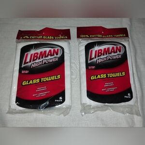 NIP 2 6 packs Libman 100% Cotton Glass High Power Towels